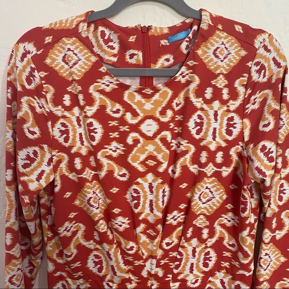👗BOGO- J McLaughlin reddish Orange printed dress. Size L. Excellent condition. - Picture 10 of 10